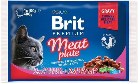 BRIT Premium Cat Meat Plate - mokra karma dla kota - 4x100g