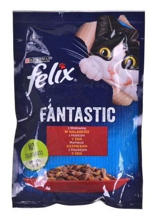 FELIX Fantastic Wołowina w galaretce - mokra karma dla kota - saszetka 100 g