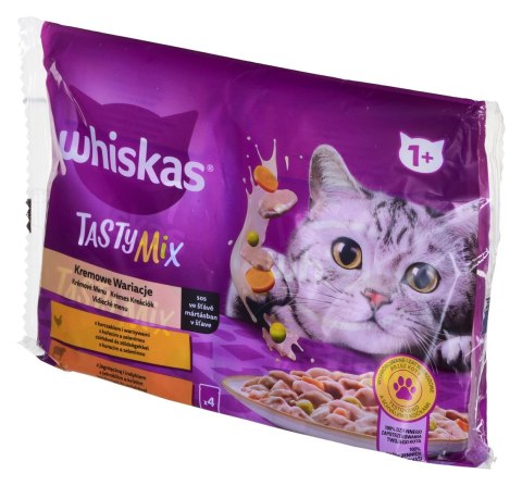 WHISKAS Tasty Mix Kremowe Wariacje w sosie - mokra karma dla kota - 4 x 85g