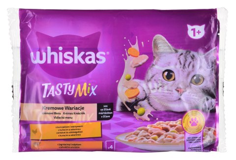 WHISKAS Tasty Mix Kremowe Wariacje w sosie - mokra karma dla kota - 4 x 85g