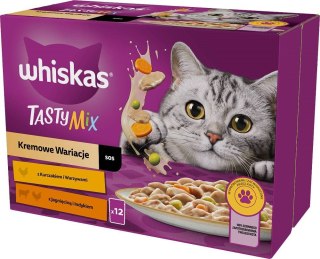 WHISKAS Tasty Mix Kremowe wariacje - mokra karma dla kota - 12x85g