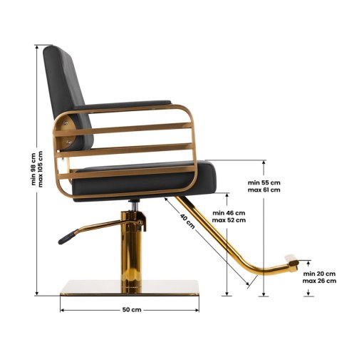 Gabbiano fotel fryzjerski Avila złoto czarny