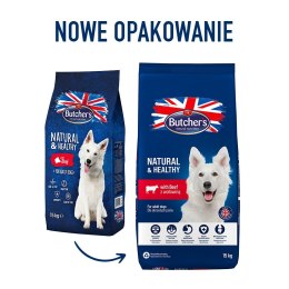 Butcher's Natural&Healthy z wołowiną - sucha karma dla psa - 15 kg