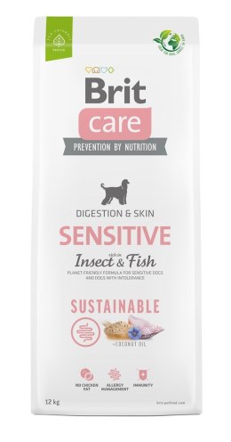 BRIT Care Dog Care Sustainable Sensitive Insect & Fish - sucha karma dla psa - 12 kg