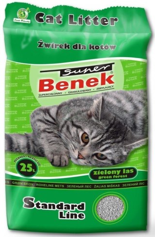 CERTECH Super Benek Standard Zielony Las - żwirek dla kota zbrylający - 25l (20kg)