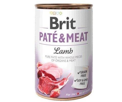 BRIT Paté & Meat z jagnięciną - mokra karma dla psa - puszka - 400 g