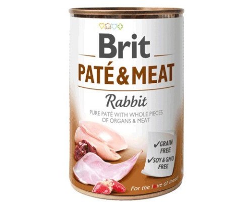 BRIT Paté & Meat z królikiem - mokra karma dla psa - puszka - 400 g