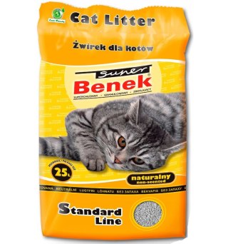 CERTECH Super Benek Standard Naturalny - żwirek dla kota zbrylający - 25 l (20 kg)