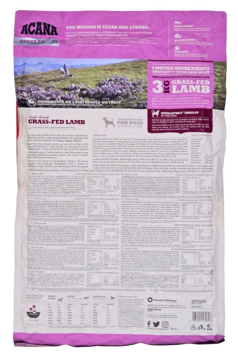 ACANA Singles Grass-Fed Lamb - sucha karma dla psa - 6 kg