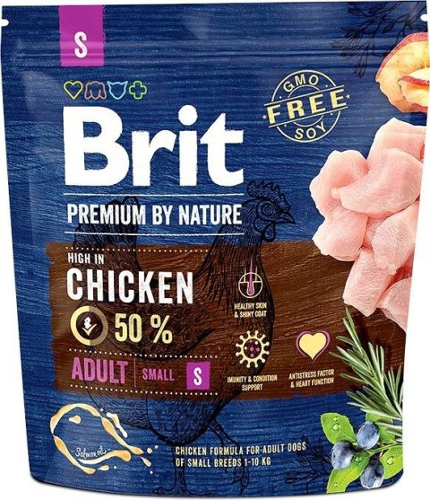 BRIT PREMIUM BY NATURE Adult S - sucha karma dla psów ras małych - 1 kg