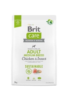 BRIT Care Dog Sustainable Adult Medium Breed Chicken & Insect - sucha karma dla psa - 3 kg