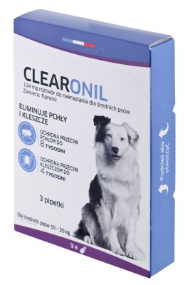 FRANCODEX Clearonil Średnie psy - krople przeciw kleszczom i pchłom dla psa - 3 x 134 mg