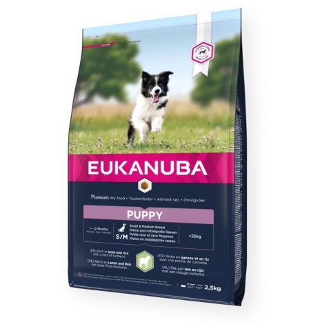 EUKANUBA Puppy Małe i średnie rasy Jagnięcina z ryżem - sucha karma dla psa - 2,5 kg