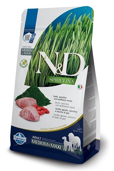 FARMINA N&D Spirulina Lamb Adult MED/MAXI - sucha karma dla psa - 7 kg