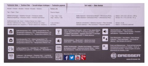 Stacja meteorologiczna Bresser Temeo Life H z kolorowym wyświetlaczem, czarna