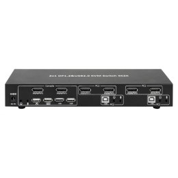 TECHLY 101928 Techly 2-portowy przełącznik KVM DisplayPort/USB 2x1 z podwójnym wideo i audio