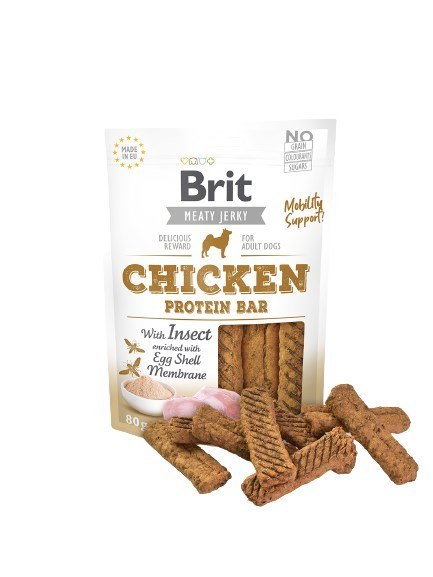 BRIT Jerky Chicken Protein Bar with instect - Kurczak - przysmak dla psa - 80 g