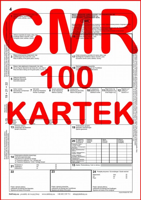 CMR List Przewozowy 100 kartek (3)