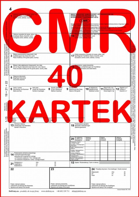 CMR List Przewozowy 40 kartek (5)