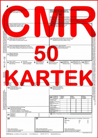 CMR List Przewozowy 50 kartek - 5 odcinków