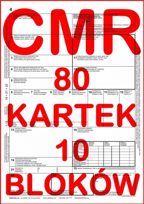 CMR List Przewozowy 80 kartek - 10 sztuk (5)