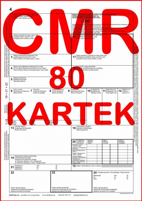 CMR List Przewozowy 80 kartek (4)