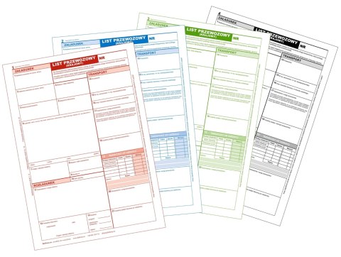 Krajowy List Przewozowy 80 kartek - 4 odcinki - 10 sztuk