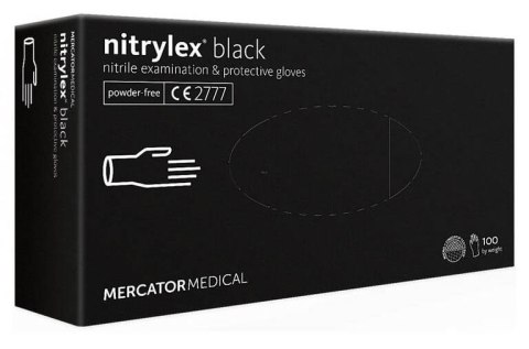 Rękawice Nitrylowe 100 sztuk / Czarne / Nitrylex Black (L 8-9)