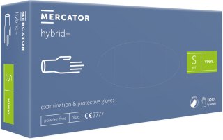 Rękawice Winylowe-Nitrylowe BezPud. 100 szt. Nieb. Hybrid + (S 6-7)