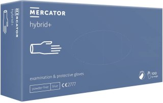 Rękawice Winylowe-Nitrylowe BezPud. 100 szt. Nieb. Hybrid + (S 6-7)