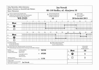 Książka czasu pracy kierowcy KONTROLLBUCH PL - DE - 10 sztuk