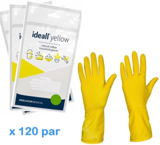 Rękawice Gospodarcze Lateksowe / Żółte / Ideall Yellow - 120 par (XL 9-10)