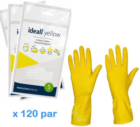 Rękawice Gospodarcze Lateksowe / Żółte / Ideall Yellow - 120 par (XL 9-10)