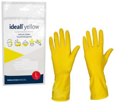 Rękawice Gospodarcze Lateksowe / Żółte / Ideall Yellow (XL 9-10)