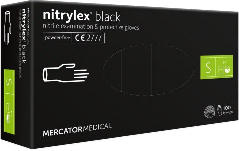 Rękawice Nitrylowe 100 sztuk / Czarne / Nitrylex Black (L 8-9)