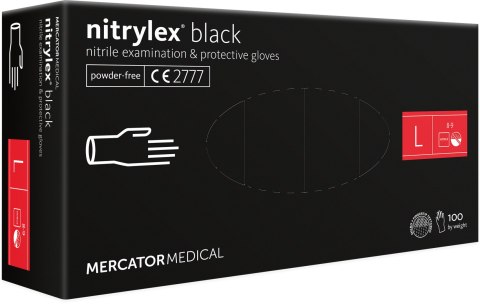 Rękawice Nitrylowe 100 sztuk / Czarne / Nitrylex Black (XS 5-6)