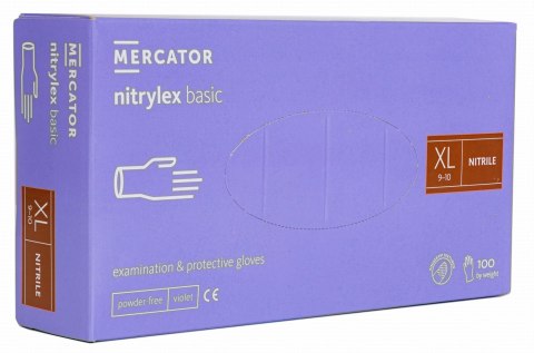 Rękawice Nitrylowe 100 sztuk / Fioletowe / Nitrylex Basic Violet (S 6-7)