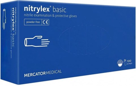 Rękawice Nitrylowe 100 sztuk / Niebieskie / Nitrylex Basic Dark Blue (L 8-9)