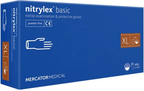 Rękawice Nitrylowe 100 sztuk / Niebieskie / Nitrylex Basic Dark Blue (L 8-9)