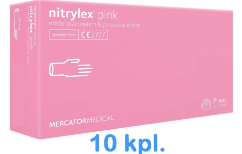 Rękawice Nitrylowe 100 sztuk / Różowe / Nitrylex Pink - 10 szt. (XS 5-6)