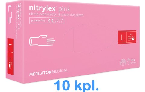 Rękawice Nitrylowe 100 sztuk / Różowe / Nitrylex Pink - 10 szt. (XS 5-6)