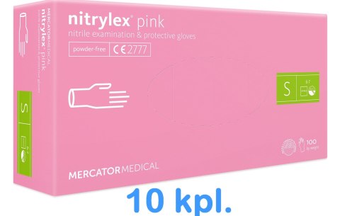 Rękawice Nitrylowe 100 sztuk / Różowe / Nitrylex Pink - 10 szt. (XS 5-6)