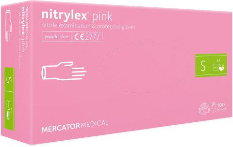 Rękawice Nitrylowe 100 sztuk / Różowe / Nitrylex Pink (L 8-9)