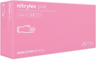 Rękawice Nitrylowe 100 sztuk / Różowe / Nitrylex Pink (XL 9-10)