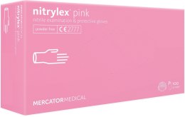 Rękawice Nitrylowe 100 sztuk / Różowe / Nitrylex Pink (XS 5-6)