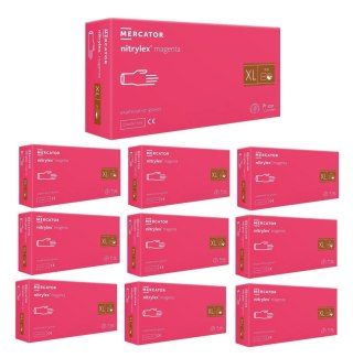 Rękawice Nitrylowe 100 szt. Nitrylex Magenta - 10 szt. (XL 9-10)