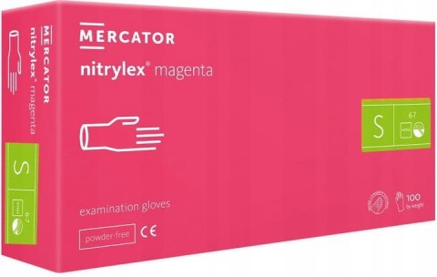 Rękawice Nitrylowe 100 szt. Nitrylex Magenta (L 8-9)