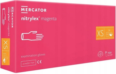 Rękawice Nitrylowe 100 szt. Nitrylex Magenta (XL 9-10)