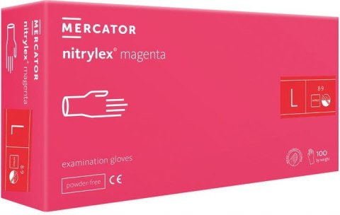 Rękawice Nitrylowe 100 szt. Nitrylex Magenta (XL 9-10)