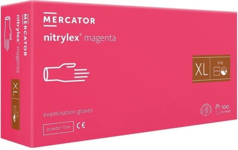 Rękawice Nitrylowe 100 szt. Nitrylex Magenta (S 6-7)